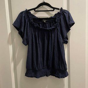 NWOT INC Intl SS navy shirt, XS